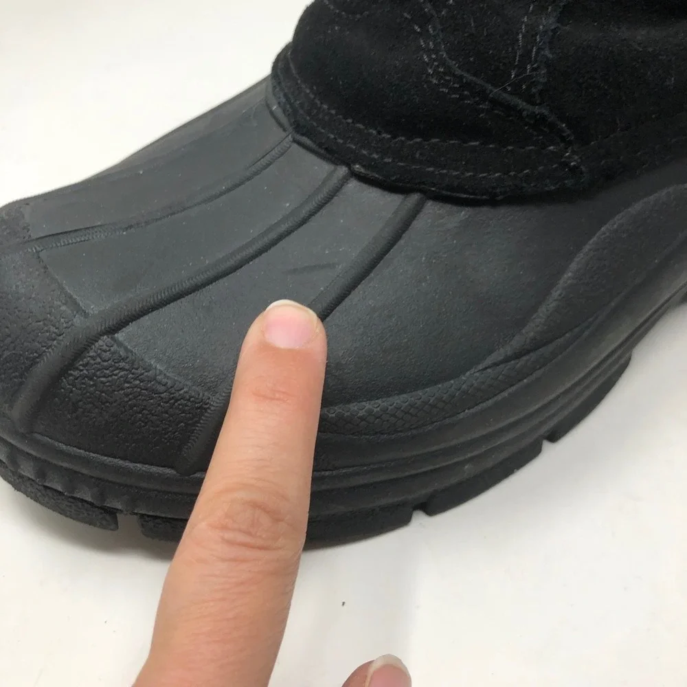 Elk Woods Slushy Snow Boots Mens 9‎ Black Suede Zip Outdoor Waterproof Hiking